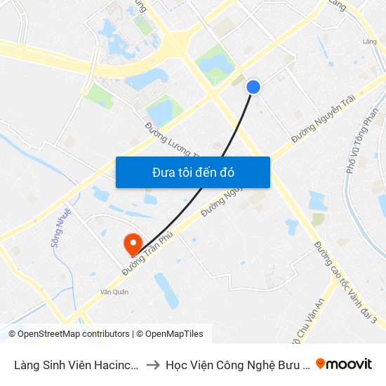 Làng Sinh Viên Hacinco - Nguyễn Tuân to Học Viện Công Nghệ Bưu Chính Viễn Thông map