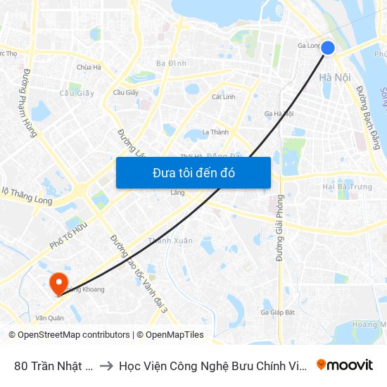 80 Trần Nhật Duật to Học Viện Công Nghệ Bưu Chính Viễn Thông map