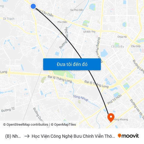 (B) Nhổn to Học Viện Công Nghệ Bưu Chính Viễn Thông map