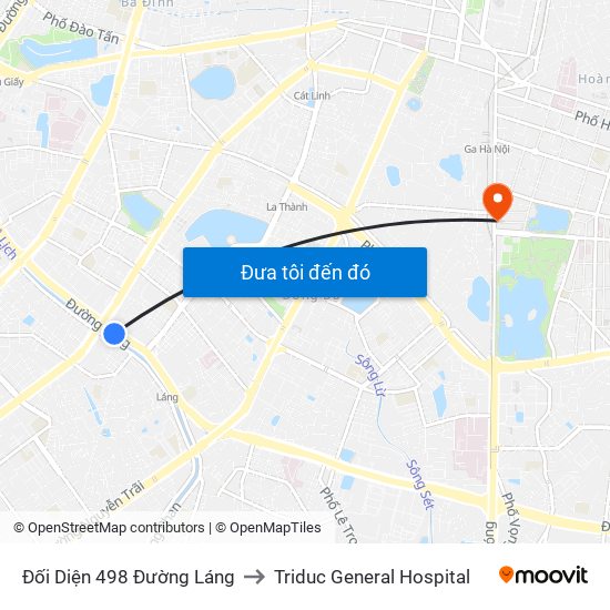 Đối Diện 498 Đường Láng to Triduc General Hospital map