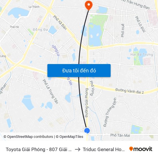 Toyota Giải Phóng - 807 Giải Phóng to Triduc General Hospital map
