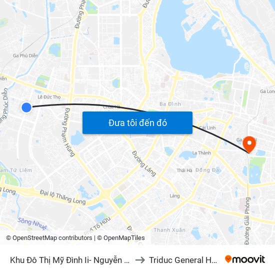 Khu Đô Thị Mỹ Đình Ii- Nguyễn Cơ Thạch to Triduc General Hospital map