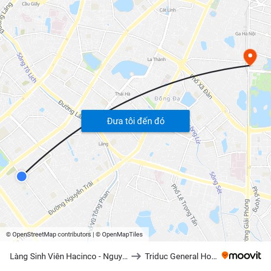 Làng Sinh Viên Hacinco - Nguyễn Tuân to Triduc General Hospital map