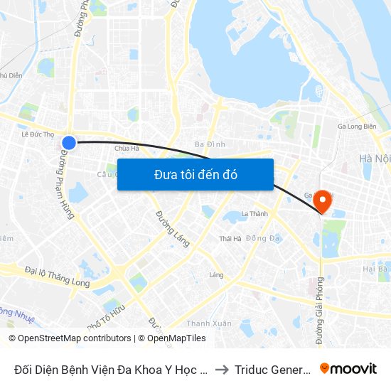Nhà Máy Nước Mai Dịch - Phạm Hùng to Triduc General Hospital map