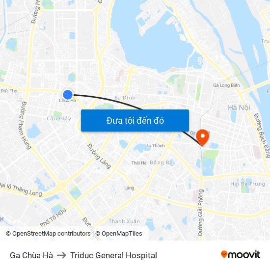 Ga Chùa Hà to Triduc General Hospital map