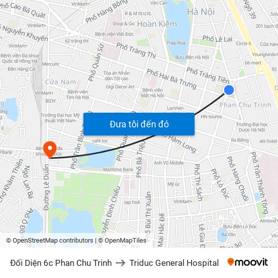 Đối Diện 6c Phan Chu Trinh to Triduc General Hospital map