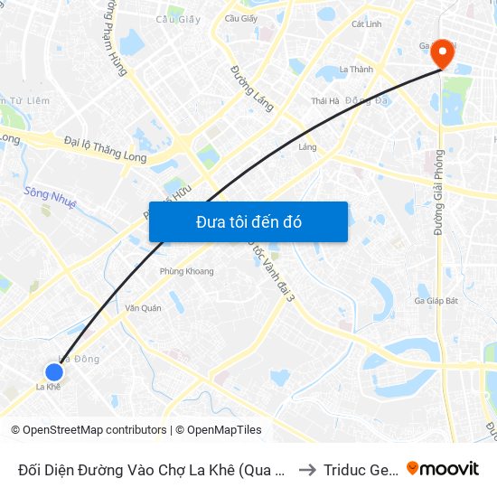Đối Diện Đường Vào Chợ La Khê (Qua Ga Metro La Khê) - 405 Quang Trung (Hà Đông) to Triduc General Hospital map