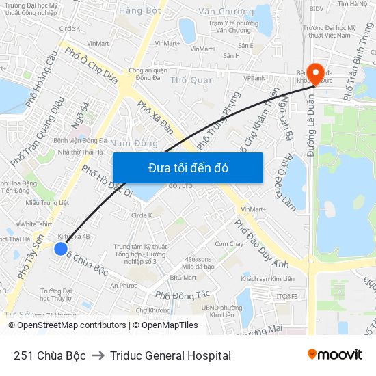 251 Chùa Bộc to Triduc General Hospital map