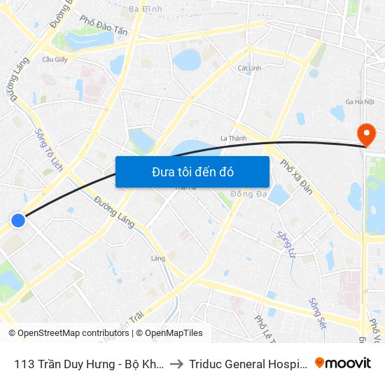 113 Trần Duy Hưng - Bộ Khcn to Triduc General Hospital map