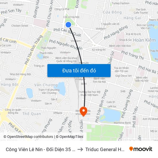 Công Viên Lê Nin - Đối Diện 35 Trần Phú to Triduc General Hospital map