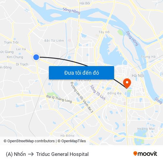 (A) Nhổn to Triduc General Hospital map