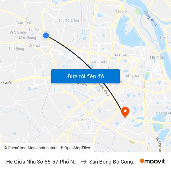 Hè Giữa Nhà Số 55-57 Phố Nhổn to Sân Bóng Bộ Công An map