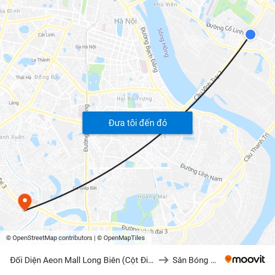 Đối Diện Aeon Mall Long Biên (Cột Điện T4a/2a-B Đường Cổ Linh) to Sân Bóng Bộ Công An map