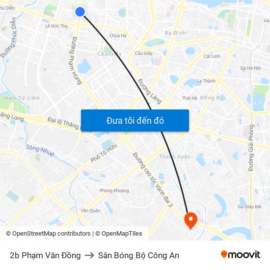 2b Phạm Văn Đồng to Sân Bóng Bộ Công An map