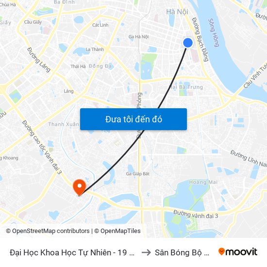 Đại Học Khoa Học Tự Nhiên - 19 Lê Thánh Tông to Sân Bóng Bộ Công An map