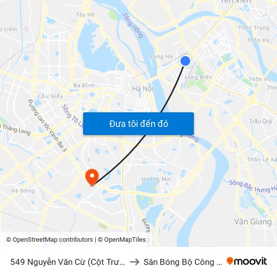 549 Nguyễn Văn Cừ (Cột Trước) to Sân Bóng Bộ Công An map