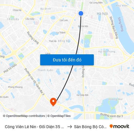 Công Viên Lê Nin - Đối Diện 35 Trần Phú to Sân Bóng Bộ Công An map