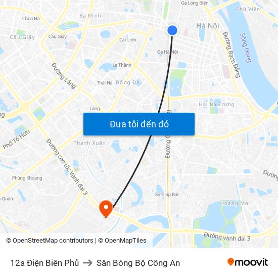 12a Điện Biên Phủ to Sân Bóng Bộ Công An map