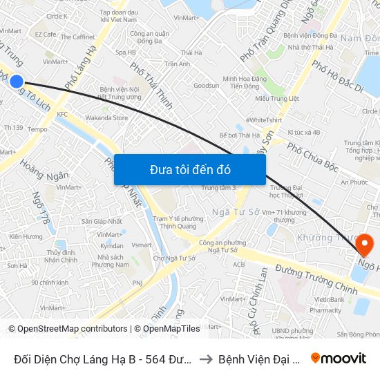 Đối Diện Chợ Láng Hạ B - 564 Đường Láng to Bệnh Viện Đại Học Y map