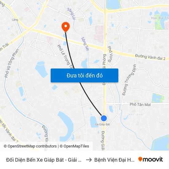 Đối Diện Bến Xe Giáp Bát - Giải Phóng to Bệnh Viện Đại Học Y map