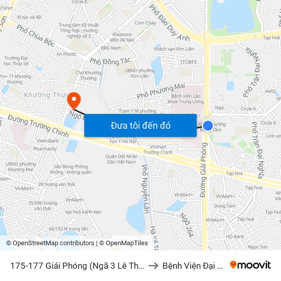 175-177 Giải Phóng (Ngã 3 Lê Thanh Nghị) to Bệnh Viện Đại Học Y map