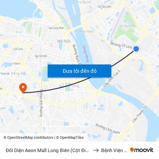 Đối Diện Aeon Mall Long Biên (Cột Điện T4a/2a-B Đường Cổ Linh) to Bệnh Viện Đại Học Y map