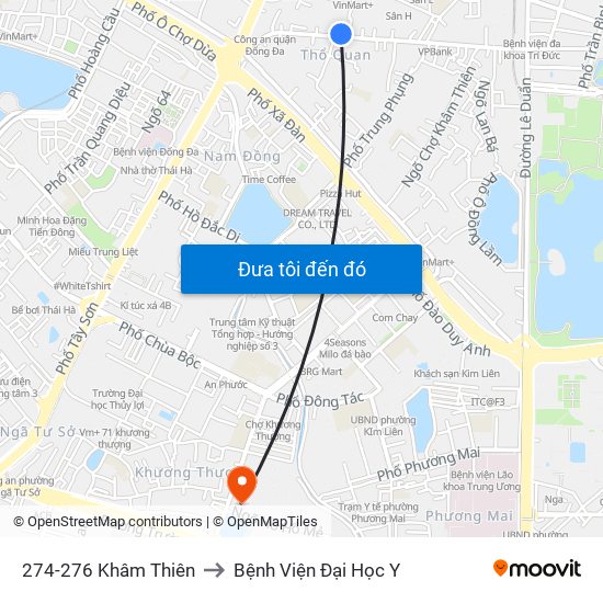 274-276 Khâm Thiên to Bệnh Viện Đại Học Y map