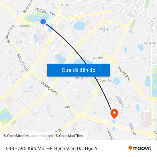 593 - 595 Kim Mã to Bệnh Viện Đại Học Y map