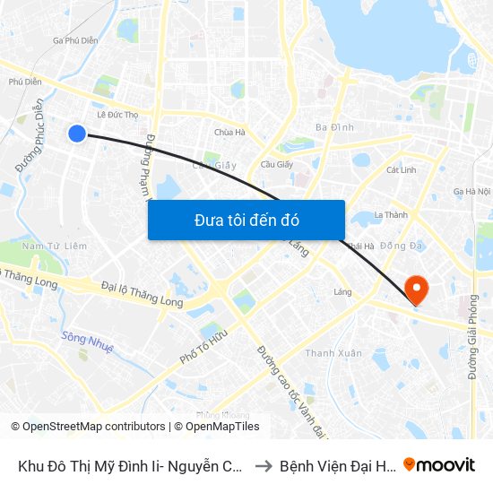 Khu Đô Thị Mỹ Đình Ii- Nguyễn Cơ Thạch to Bệnh Viện Đại Học Y map