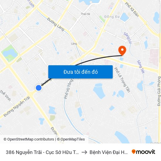 386 Nguyễn Trãi - Cục Sở Hữu Trí Tuệ to Bệnh Viện Đại Học Y map