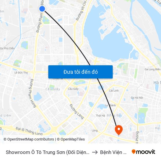 Showroom Ô Tô Trung Sơn (Đối Diện 315 Phạm Văn Đồng) to Bệnh Viện Đại Học Y map