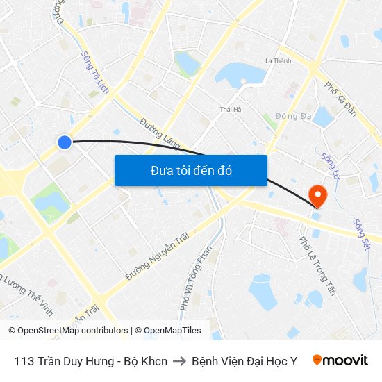 113 Trần Duy Hưng - Bộ Khcn to Bệnh Viện Đại Học Y map