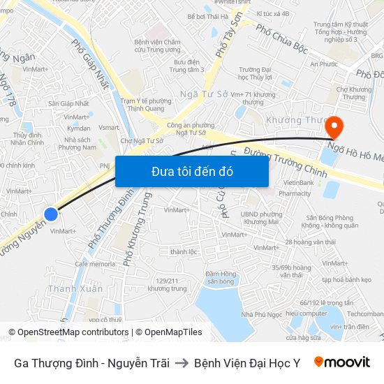 Ga Thượng Đình - Nguyễn Trãi to Bệnh Viện Đại Học Y map