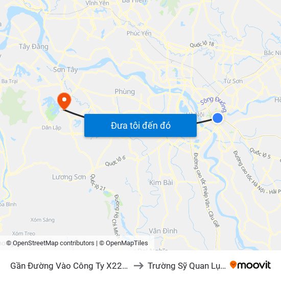 Gần Đường Vào Công Ty X22 - 705 Nguyễn Văn Linh to Trường Sỹ Quan Lục Quân Sơn Tây map