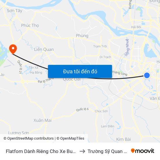 Flatfom Dành Riêng Cho Xe Buýt Trước Nhà 45 Đường Láng to Trường Sỹ Quan Lục Quân Sơn Tây map