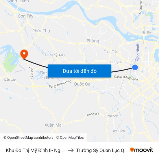 Khu Đô Thị Mỹ Đình Ii- Nguyễn Cơ Thạch to Trường Sỹ Quan Lục Quân Sơn Tây map