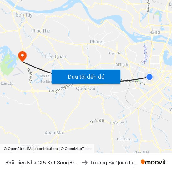 Đối Diện Nhà Ct5 Kđt Sông Đà Mỹ Đình - Phạm Hùng to Trường Sỹ Quan Lục Quân Sơn Tây map