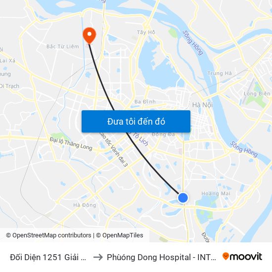 Đối Diện 1251 Giải Phóng to Phùóng Dong Hospital - INTRACOM map
