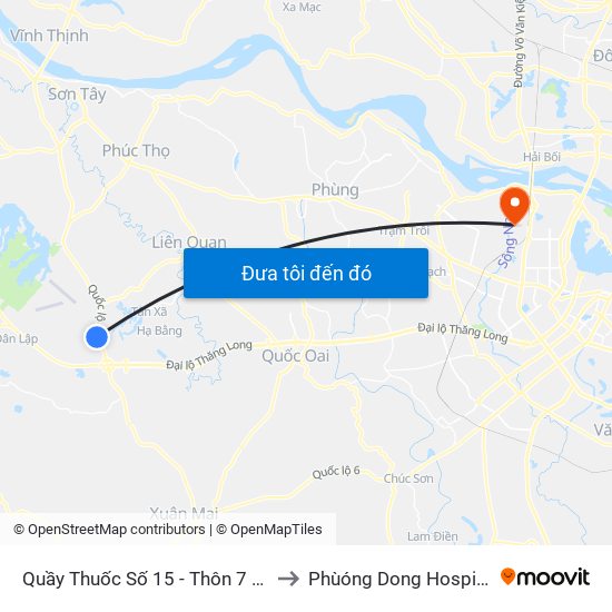 Quầy Thuốc Số 15 - Thôn 7 Xã Thạch Hòa - Ql21 to Phùóng Dong Hospital - INTRACOM map