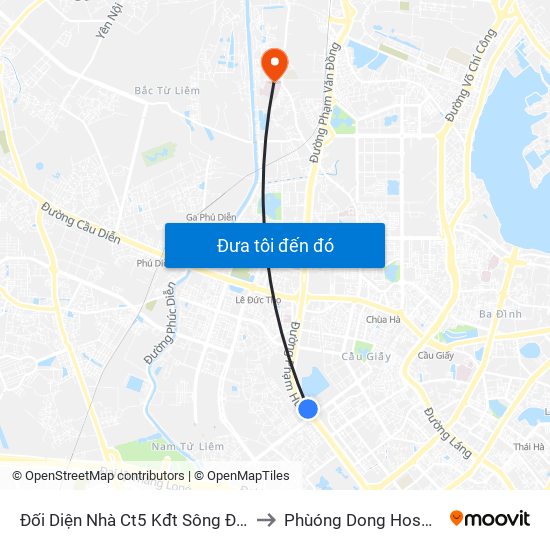 Đối Diện Nhà Ct5 Kđt Sông Đà Mỹ Đình - Phạm Hùng to Phùóng Dong Hospital - INTRACOM map