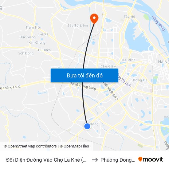Đối Diện Đường Vào Chợ La Khê (Qua Ga Metro La Khê) - 405 Quang Trung (Hà Đông) to Phùóng Dong Hospital - INTRACOM map
