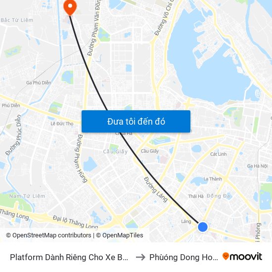 Platform Dành Riêng Cho Xe Buýt Trước Nhà 604 Trường Chinh to Phùóng Dong Hospital - INTRACOM map