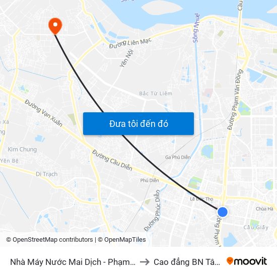 Đối Diện Bệnh Viện Đa Khoa Y Học Cổ Truyền - Phạm Hùng to Cao đẳng BN Tây Hà map