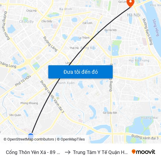 Cổng Thôn Yên Xá - 89 Cầu Bươu to Trung Tâm Y Tế Quận Hoàn Kiếm map