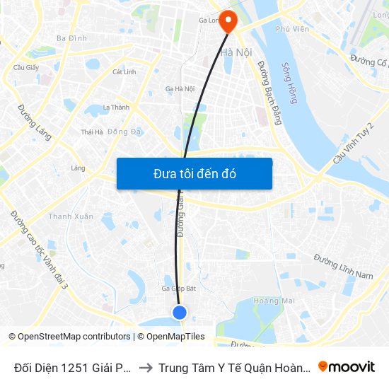 Đối Diện 1251 Giải Phóng to Trung Tâm Y Tế Quận Hoàn Kiếm map