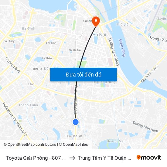 Toyota Giải Phóng - 807 Giải Phóng to Trung Tâm Y Tế Quận Hoàn Kiếm map