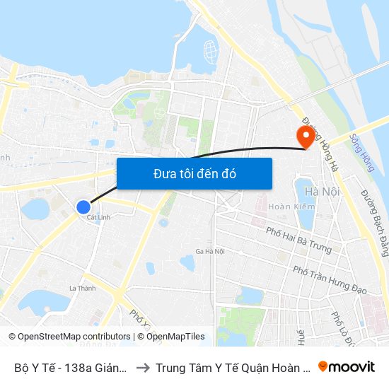 Bộ Y Tế - 138a Giảng Võ to Trung Tâm Y Tế Quận Hoàn Kiếm map