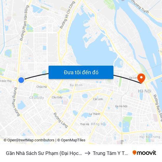 Gần Nhà Sách Sư Phạm (Đại Học Sư Phạm Hà Nội) - 136 Xuân Thủy to Trung Tâm Y Tế Quận Hoàn Kiếm map