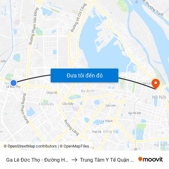 Ga Lê Đức Thọ - Đường Hồ Tùng Mậu to Trung Tâm Y Tế Quận Hoàn Kiếm map