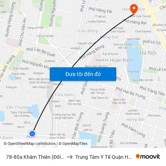 78-80a Khâm Thiên (Đối Diện 71) to Trung Tâm Y Tế Quận Hoàn Kiếm map